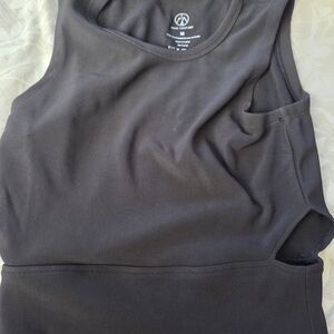 Vintage Vibe Ribbed Tank Top by VICTORIA SPORT - Black